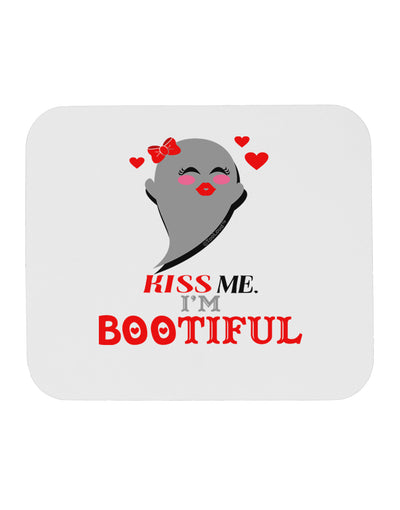 Kiss Me BOOtiful Ghost Red Mousepad-TooLoud-White-Davson Sales