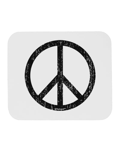 Peace Sign Symbol - Distressed Mousepad-TooLoud-White-Davson Sales