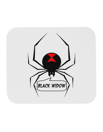 Black Widow Spider Design - Text Mousepad-TooLoud-White-Davson Sales