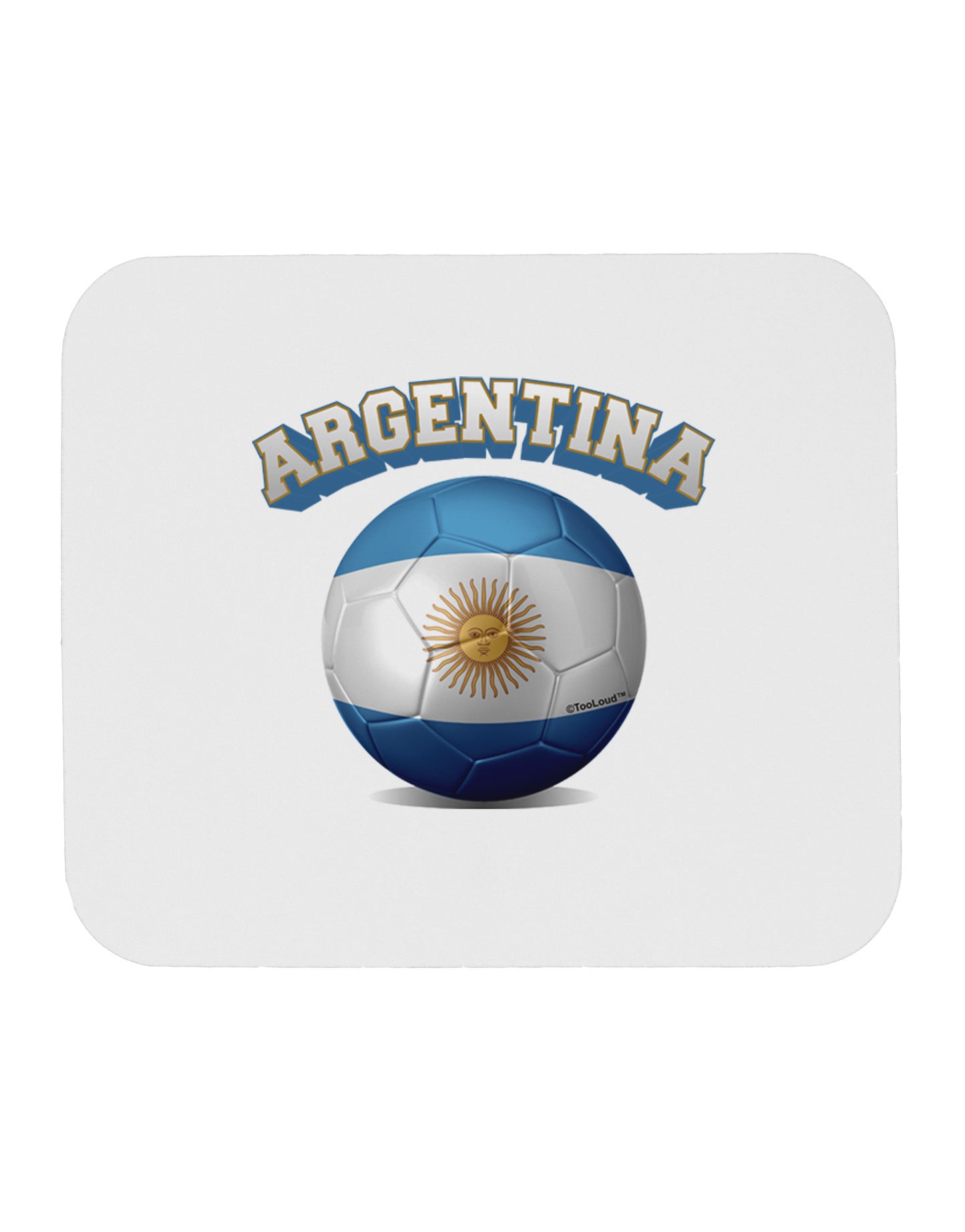 Soccer Ball Flag - Argentina Mousepad-TooLoud-White-Davson Sales
