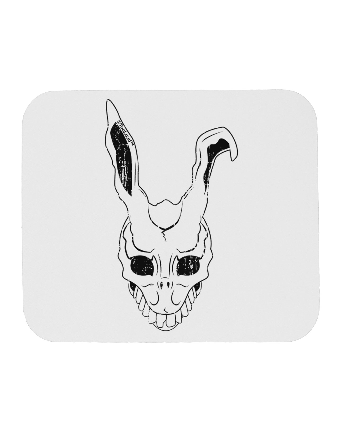 Scary Bunny Face White Distressed Mousepad-TooLoud-White-Davson Sales