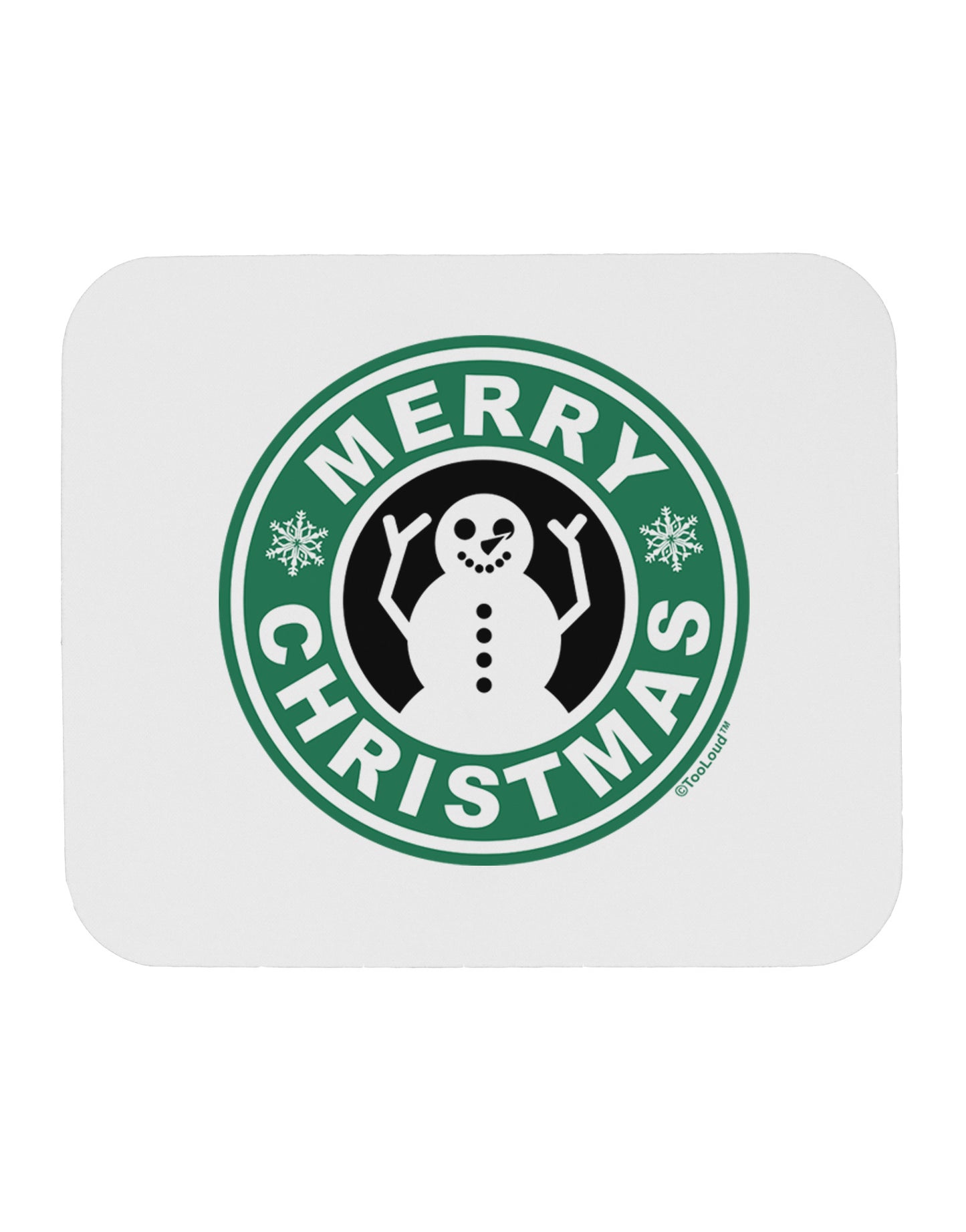 Merry Christmas Latte Logo Mousepad-TooLoud-White-Davson Sales