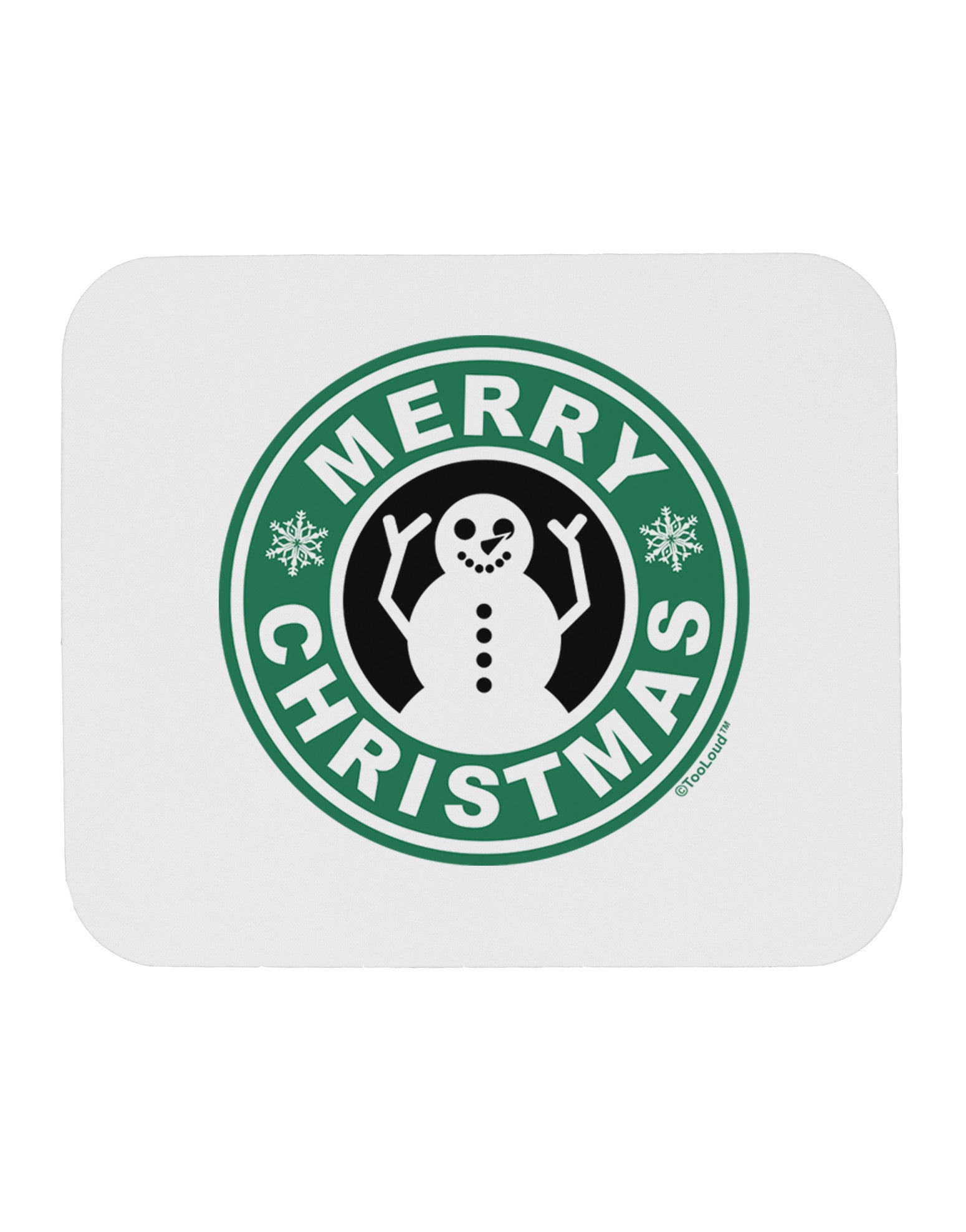 Merry Christmas Latte Logo Mousepad-TooLoud-White-Davson Sales