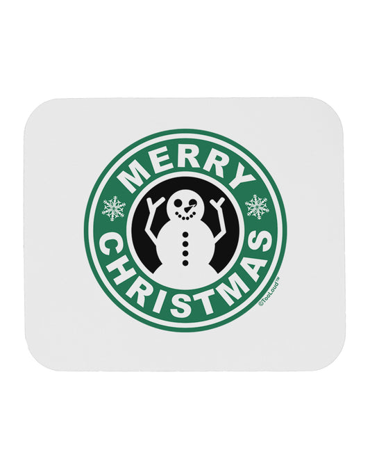 Merry Christmas Latte Logo Mousepad-TooLoud-White-Davson Sales