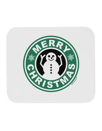 Merry Christmas Latte Logo Mousepad-TooLoud-White-Davson Sales