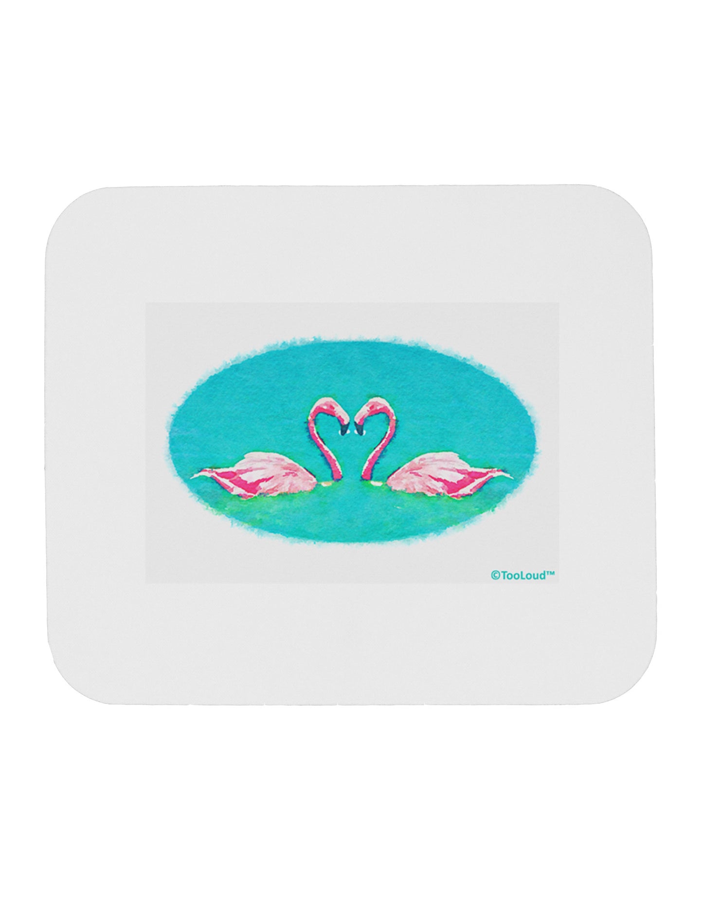 Love Birds - Flamingos Watercolor Mousepad-TooLoud-White-Davson Sales
