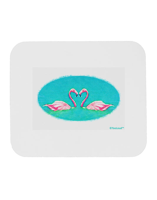 Love Birds - Flamingos Watercolor Mousepad-TooLoud-White-Davson Sales