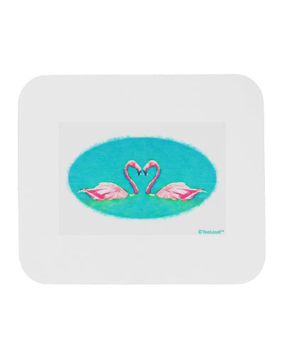 Love Birds - Flamingos Watercolor Mousepad-TooLoud-White-Davson Sales