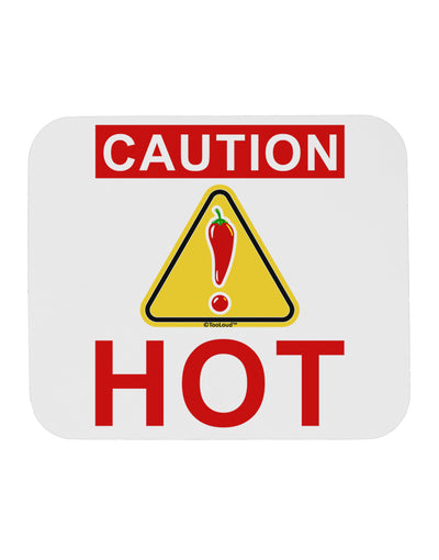 Caution Hot Chili Pepper Sign Mousepad-TooLoud-White-Davson Sales