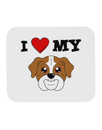 I Heart My - Cute Bulldog - Red Mousepad by TooLoud-TooLoud-White-Davson Sales