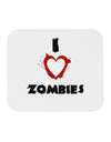 I Heart Zombies - Bloody Heart Mousepad-TooLoud-White-Davson Sales