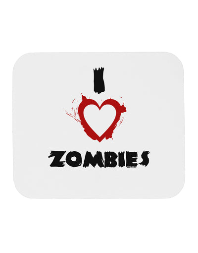 I Heart Zombies - Bloody Heart Mousepad-TooLoud-White-Davson Sales