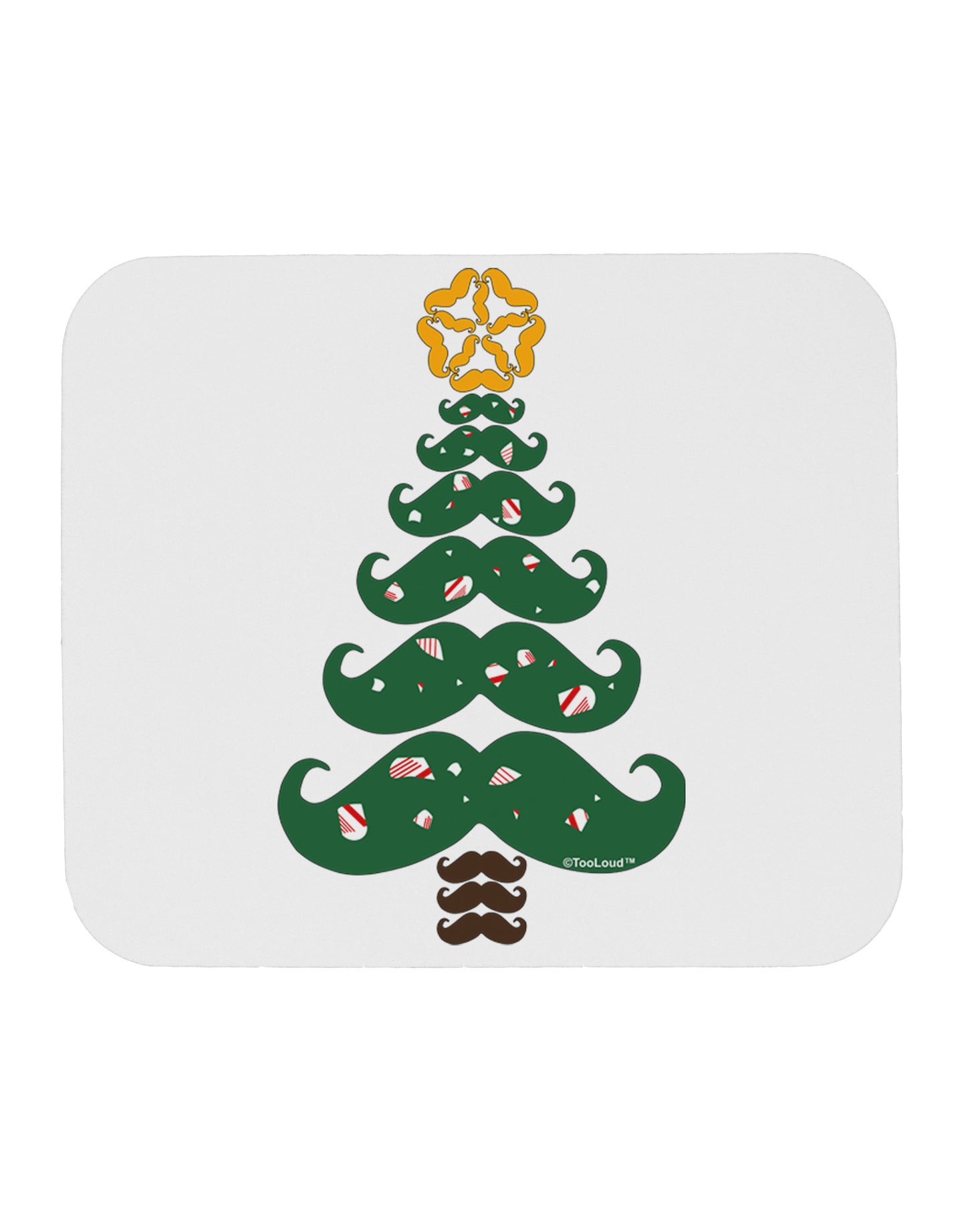 Mustache Christmas Tree Mousepad-TooLoud-White-Davson Sales