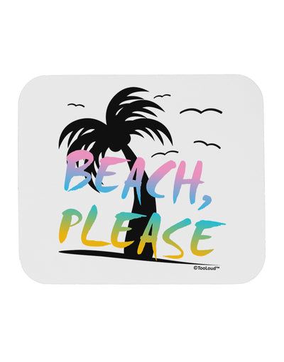 Beach Please - Summer Colors with Palm Trees Mousepad-TooLoud-White-Davson Sales