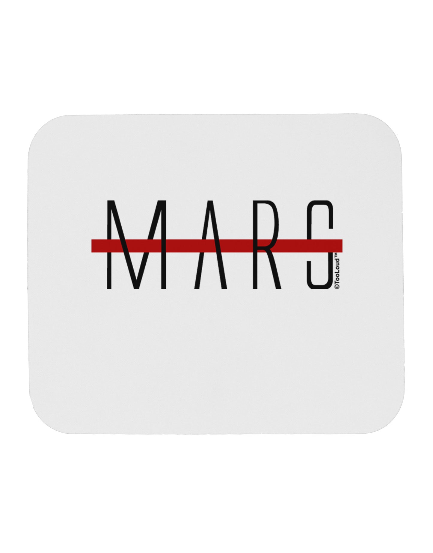 Planet Mars Text Only Mousepad-TooLoud-White-Davson Sales