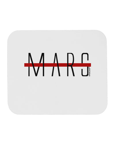 Planet Mars Text Only Mousepad-TooLoud-White-Davson Sales