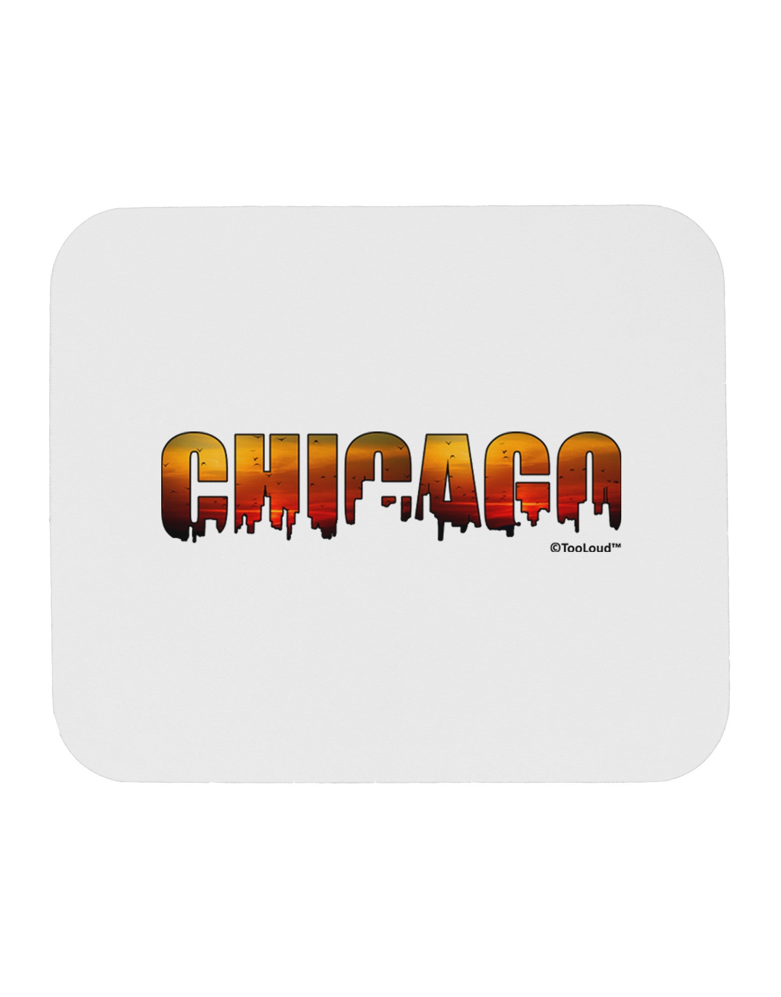 Chicago Skyline Cutout - Sunset Sky Mousepad by TooLoud-TooLoud-White-Davson Sales