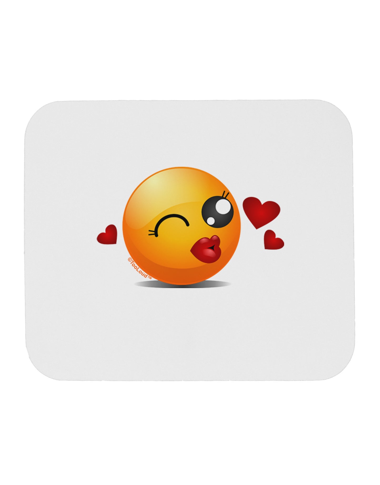 Kissy Face Emoji Girl Mousepad-TooLoud-White-Davson Sales