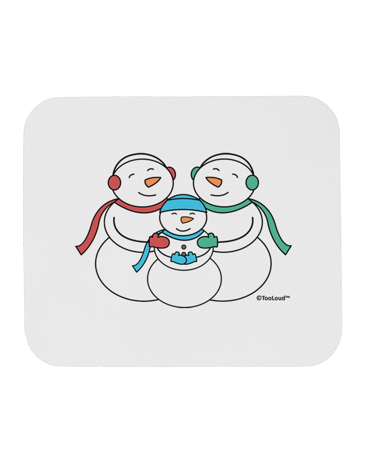 Cute Snowman Family with Boy Mousepad by TooLoud-TooLoud-White-Davson Sales
