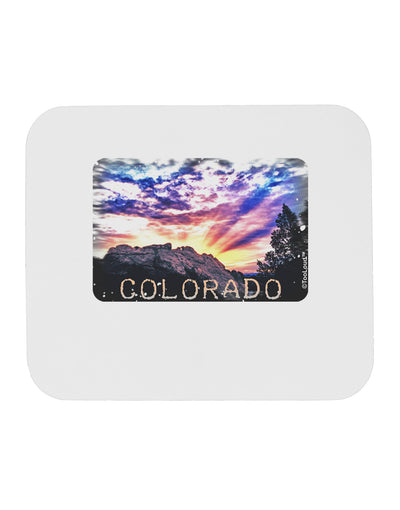 Colorado Rainbow Sunset Text Mousepad-TooLoud-White-Davson Sales