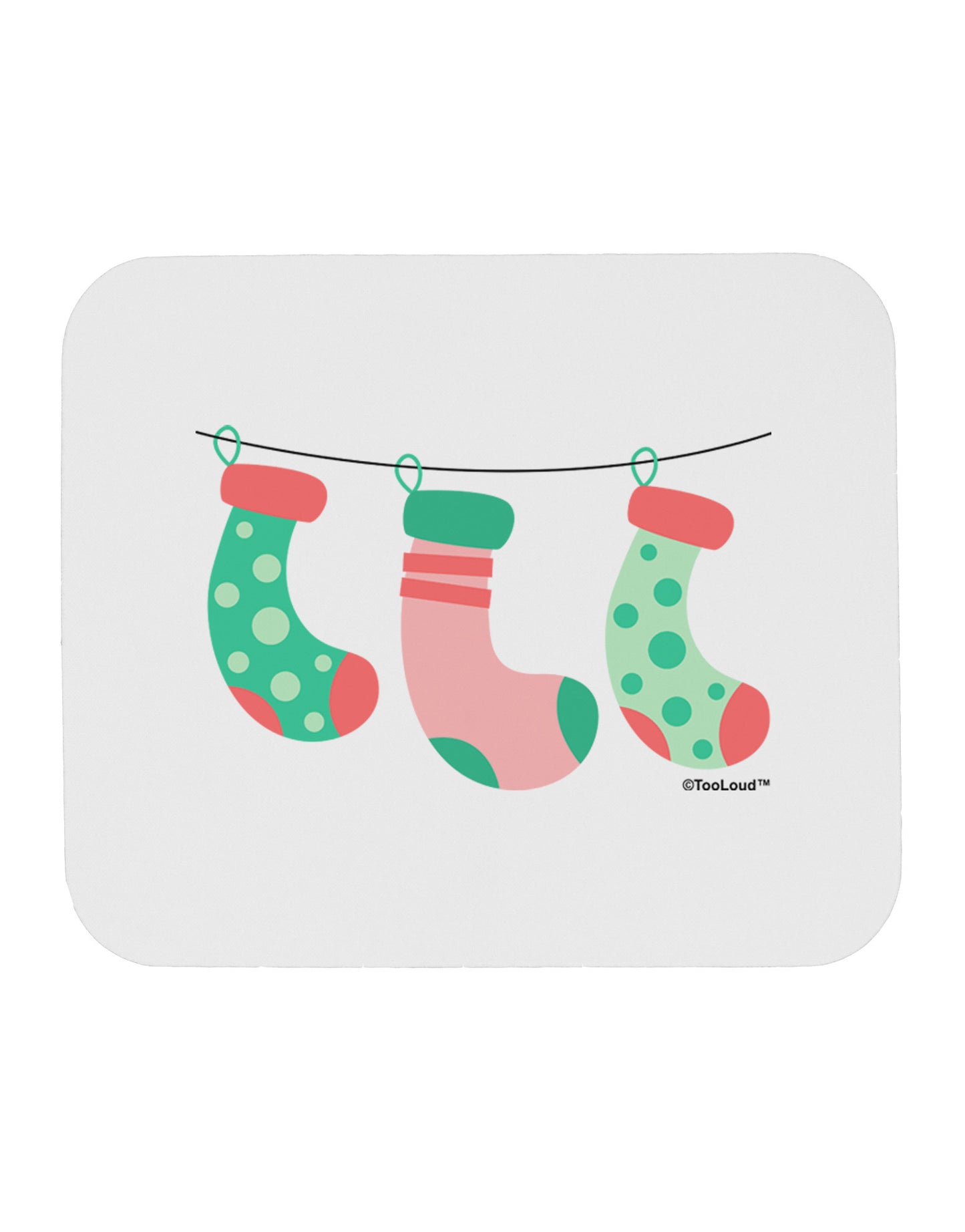 Cute Hanging Christmas Stockings Mousepad by TooLoud-TooLoud-White-Davson Sales
