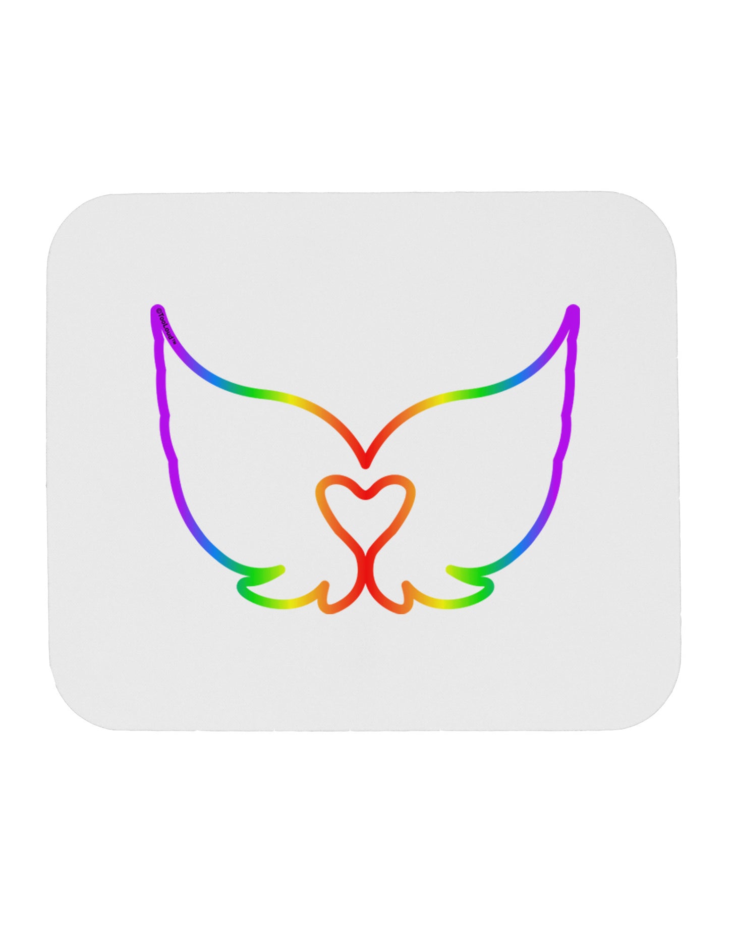 Cute Rainbow Angel Wings Heart Mousepad-TooLoud-White-Davson Sales