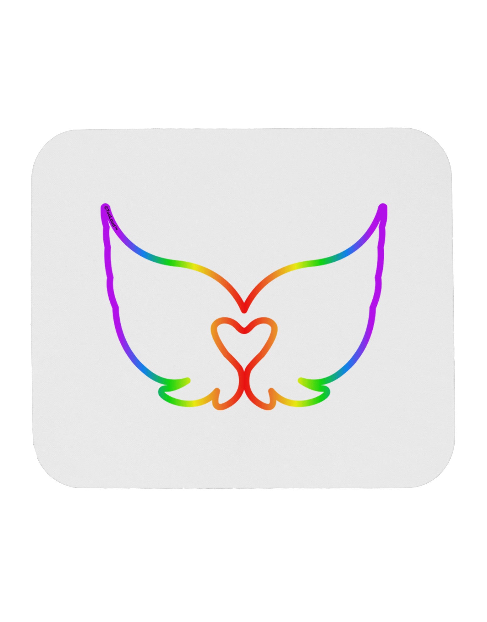 Cute Rainbow Angel Wings Heart Mousepad-TooLoud-White-Davson Sales
