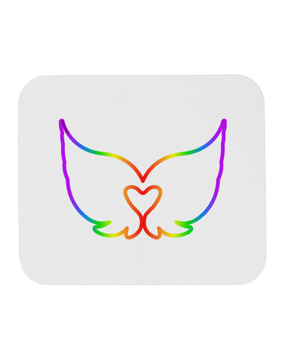 Cute Rainbow Angel Wings Heart Mousepad-TooLoud-White-Davson Sales