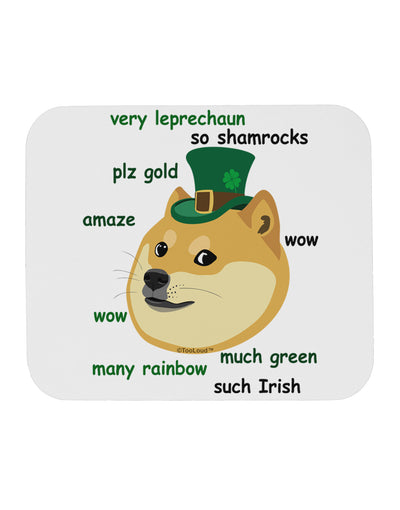 St Patricks Day Leprechaun Doge Mousepad-TooLoud-White-Davson Sales