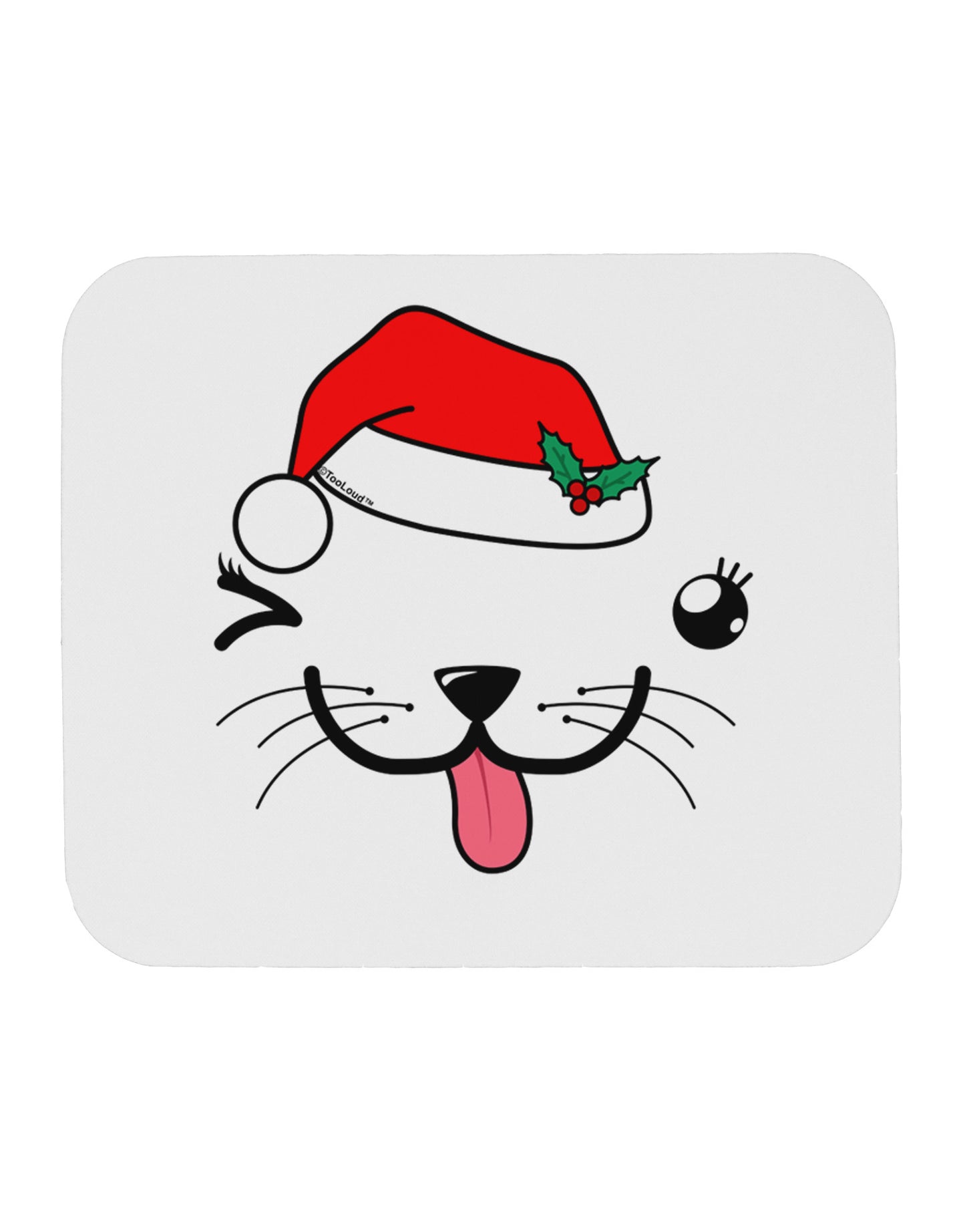 Kyu-T Face Puppina Santa Girl Dog Mousepad-TooLoud-White-Davson Sales