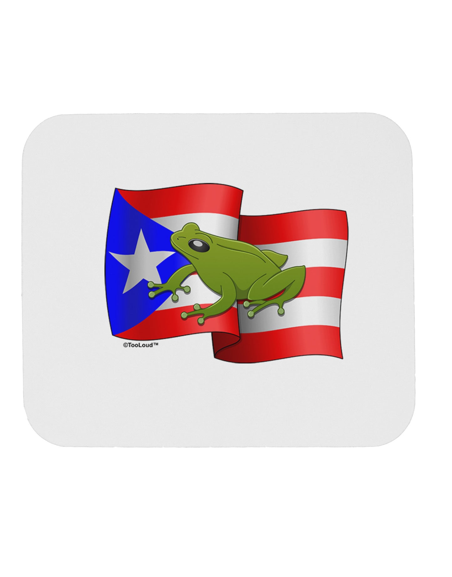 Puerto Rico Coqui Mousepad-TooLoud-White-Davson Sales