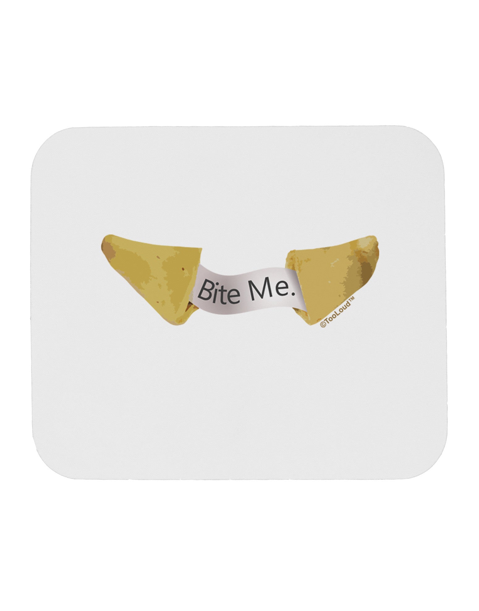 Bite Me - Fortune Cookie Mousepad-TooLoud-White-Davson Sales