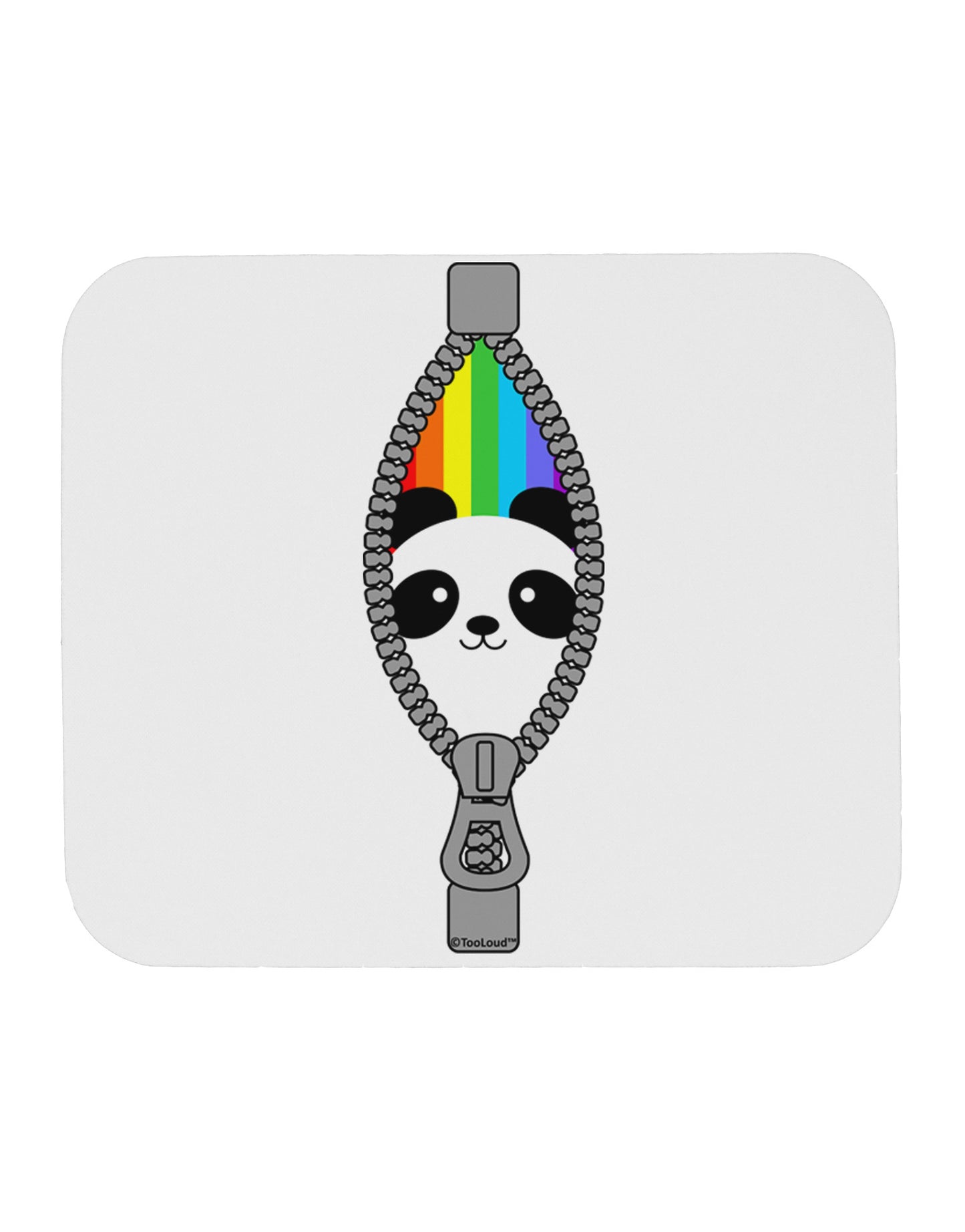 Rainbow Panda Peeking Out of Zipper Mousepad by TooLoud-TooLoud-White-Davson Sales