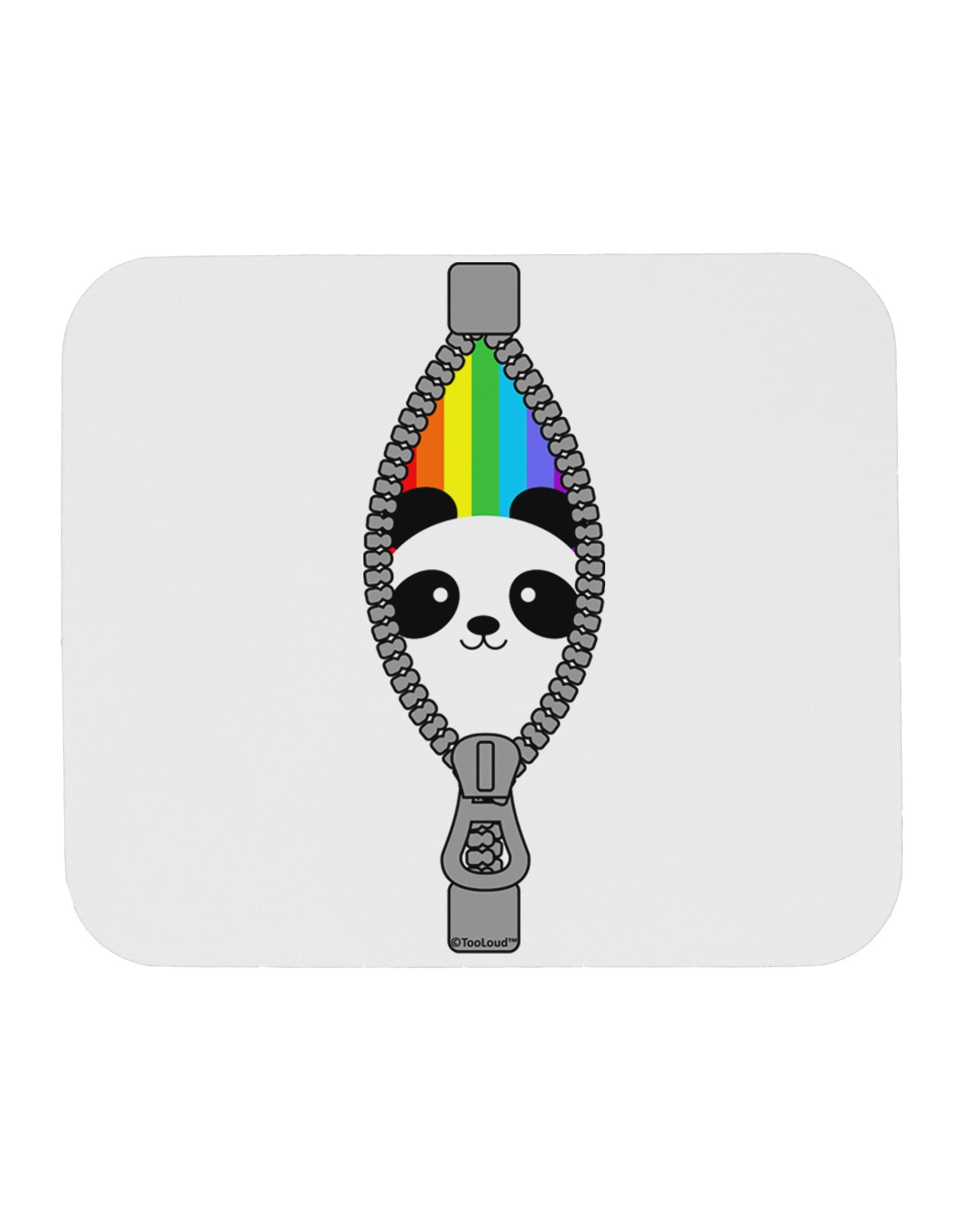 Rainbow Panda Peeking Out of Zipper Mousepad by TooLoud-TooLoud-White-Davson Sales