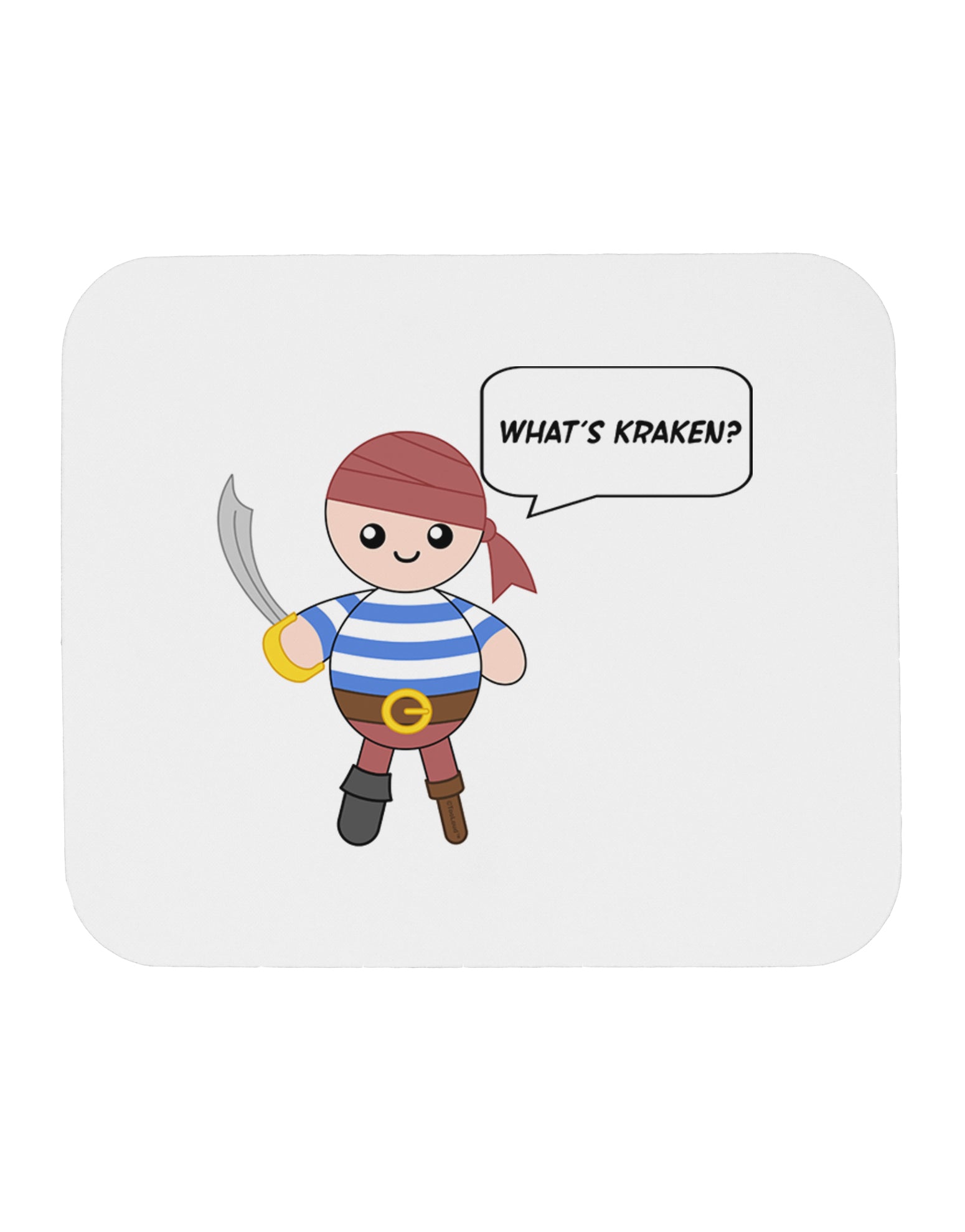 What's Kraken - Petey the Pirate Mousepad-Hats-TooLoud-White-Davson Sales