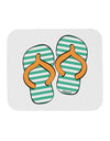 Striped Flip Flops - Teal and Orange Mousepad-TooLoud-White-Davson Sales