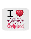 I Love Heart My Girlfriend Mousepad-TooLoud-White-Davson Sales