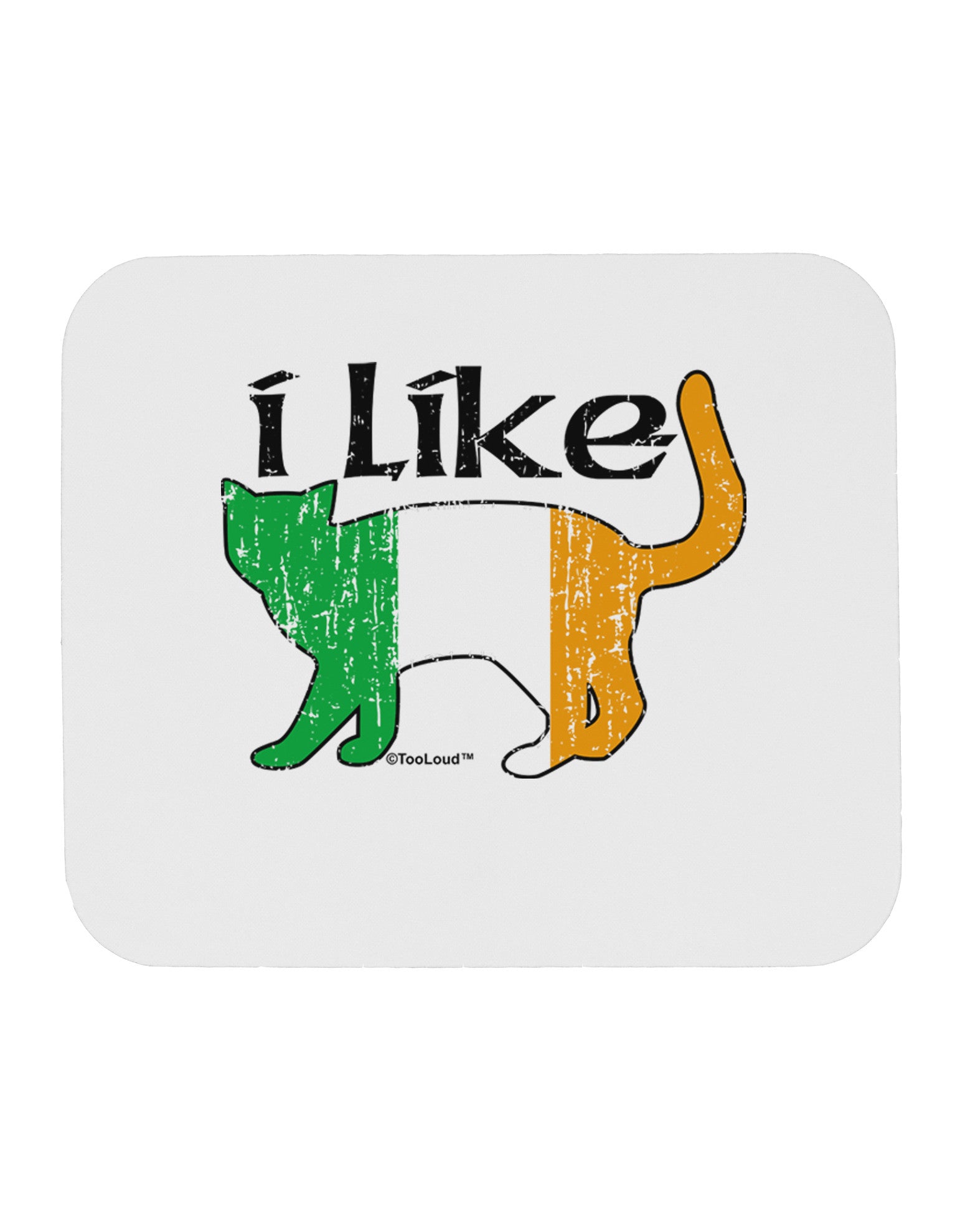 I Like Irish Cat Silhouette Mousepad by TooLoud-TooLoud-White-Davson Sales