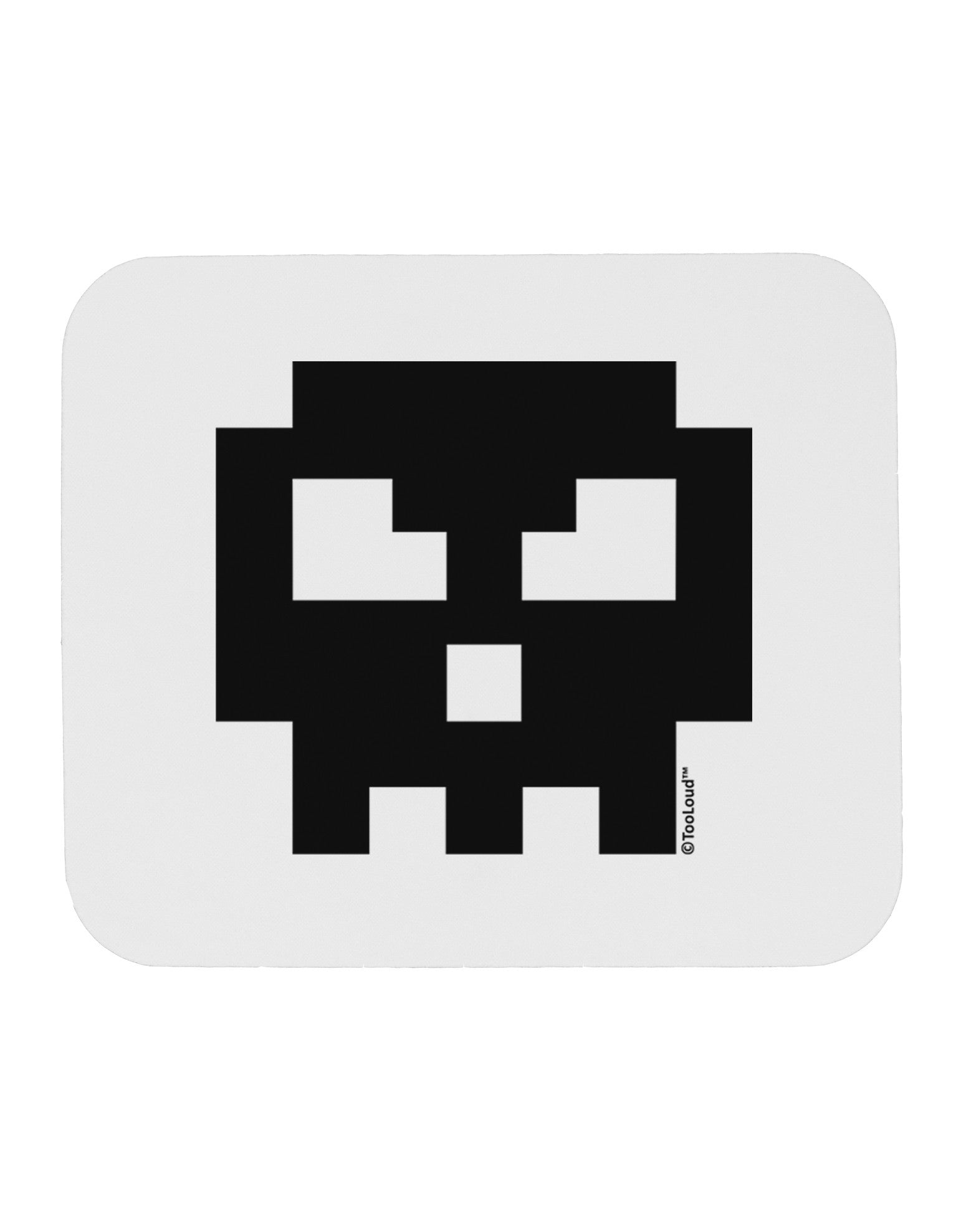 Retro 8-Bit Skull Mousepad-TooLoud-White-Davson Sales