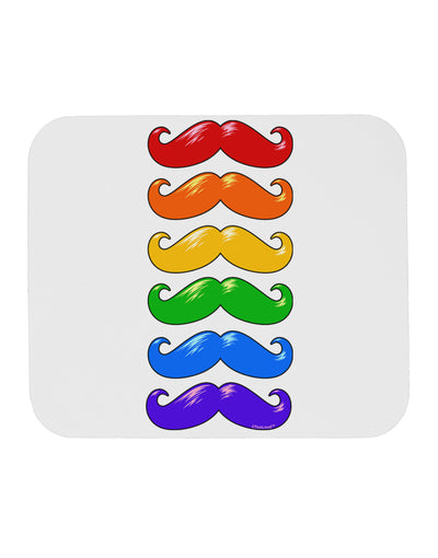 Colorful Rainbow Mustaches Mousepad-TooLoud-White-Davson Sales