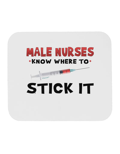 Male Nurses - Stick It Mousepad-TooLoud-White-Davson Sales