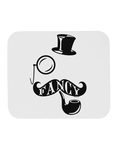 Fancy Tophat Mustache Pipe and Monocle Mousepad-TooLoud-White-Davson Sales