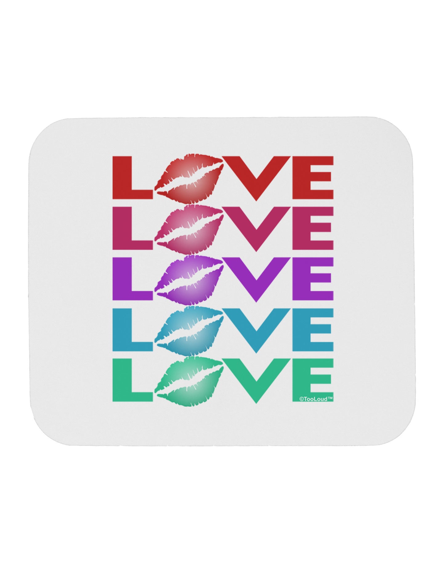 Colorful Love Kisses Mousepad-TooLoud-White-Davson Sales