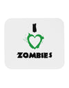 I Heart Zombies - Bloody Heart Green Mousepad-TooLoud-White-Davson Sales