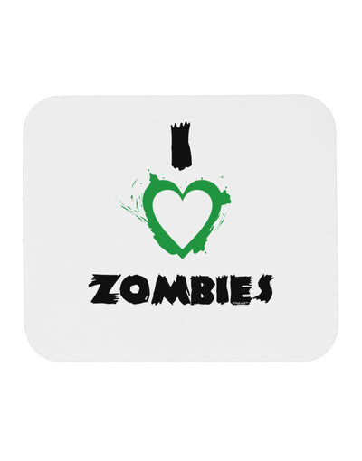 I Heart Zombies - Bloody Heart Green Mousepad-TooLoud-White-Davson Sales