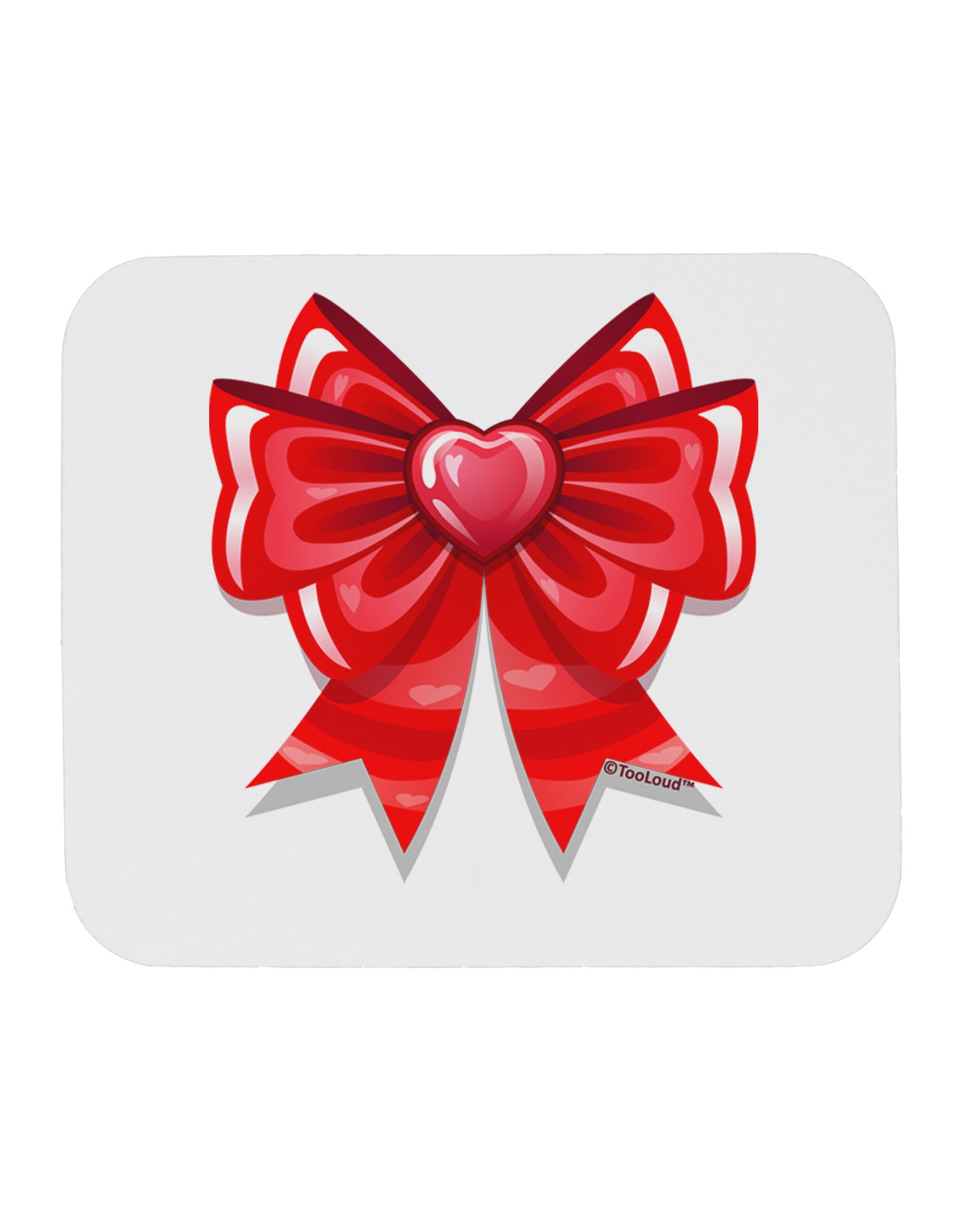 Valentine's Day Heart Bow Mousepad-TooLoud-White-Davson Sales