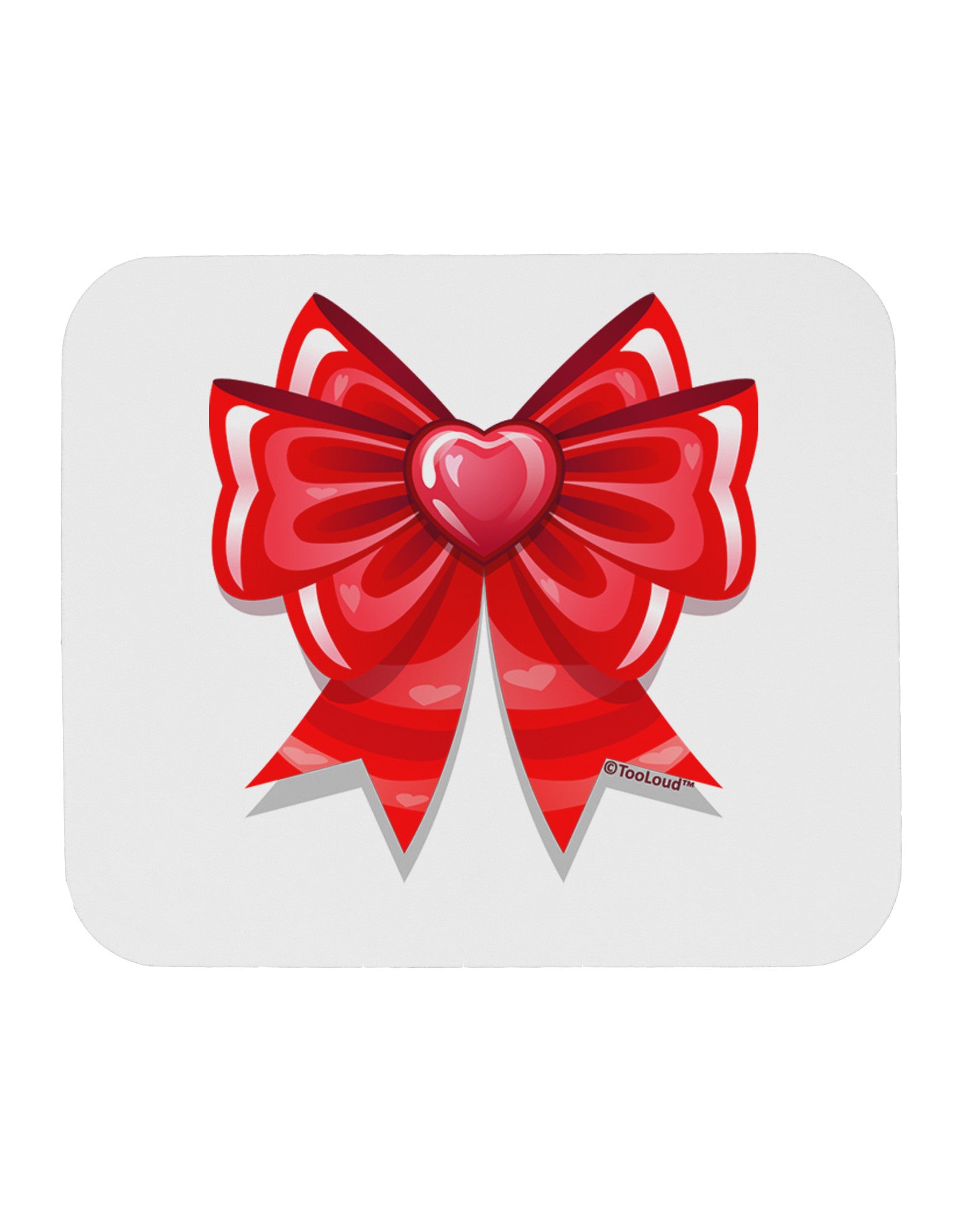 Valentine's Day Heart Bow Mousepad-TooLoud-White-Davson Sales