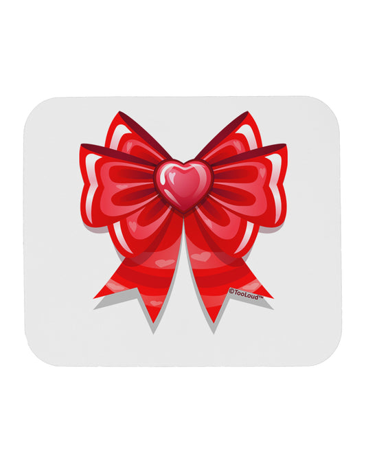Valentine's Day Heart Bow Mousepad-TooLoud-White-Davson Sales