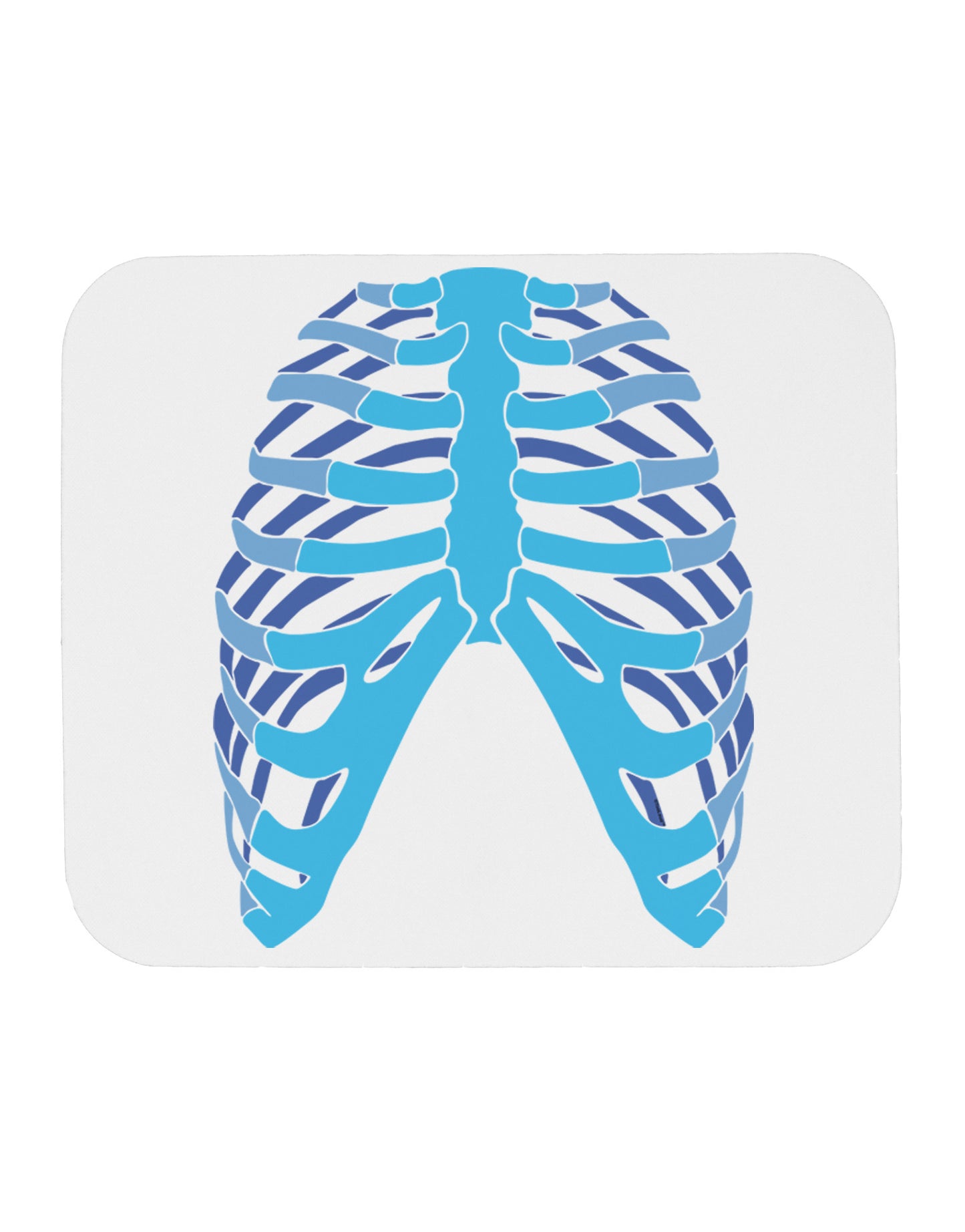 Human Blue Skeleton Bones Ribcage Mousepad-TooLoud-White-Davson Sales