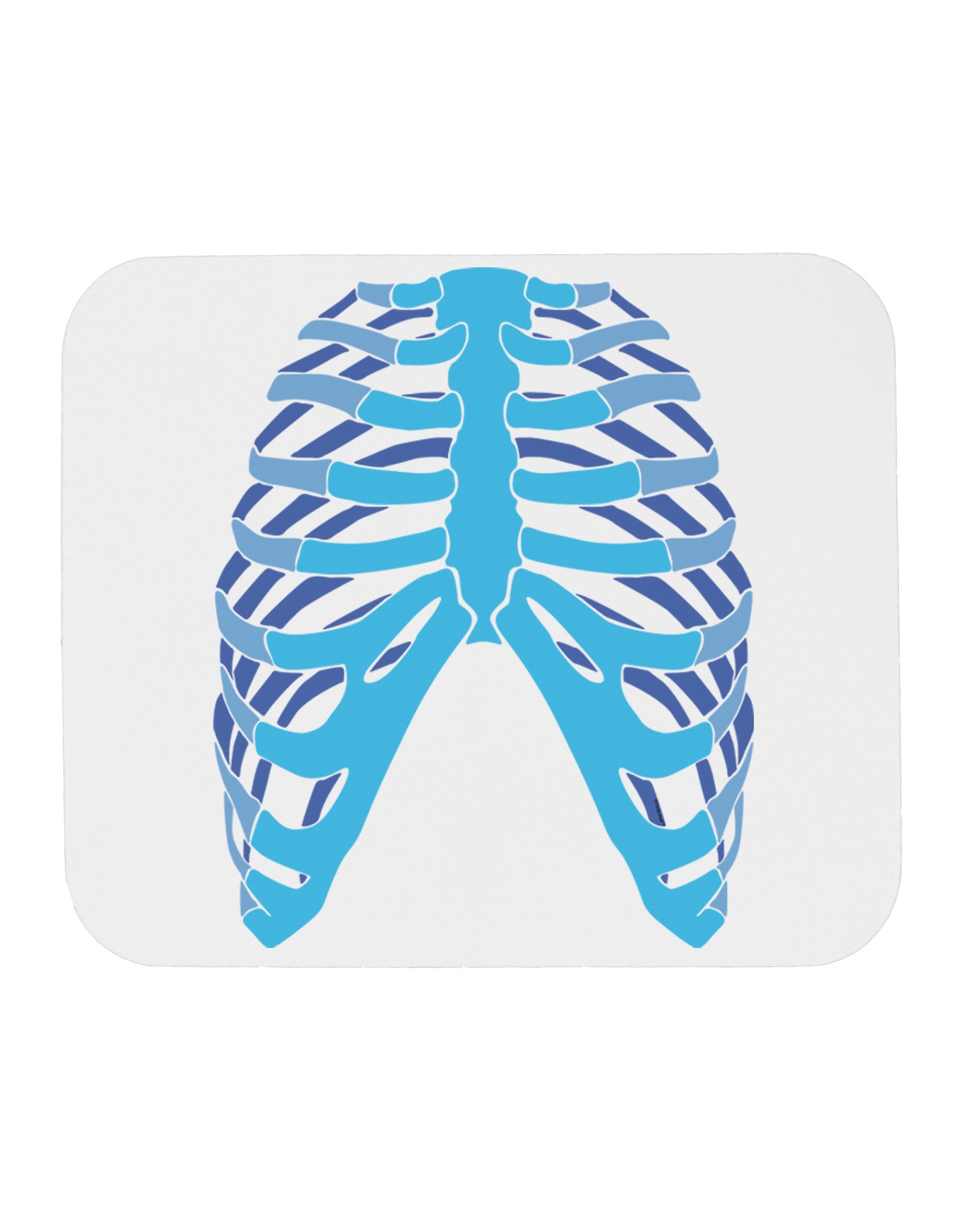 Human Blue Skeleton Bones Ribcage Mousepad-TooLoud-White-Davson Sales